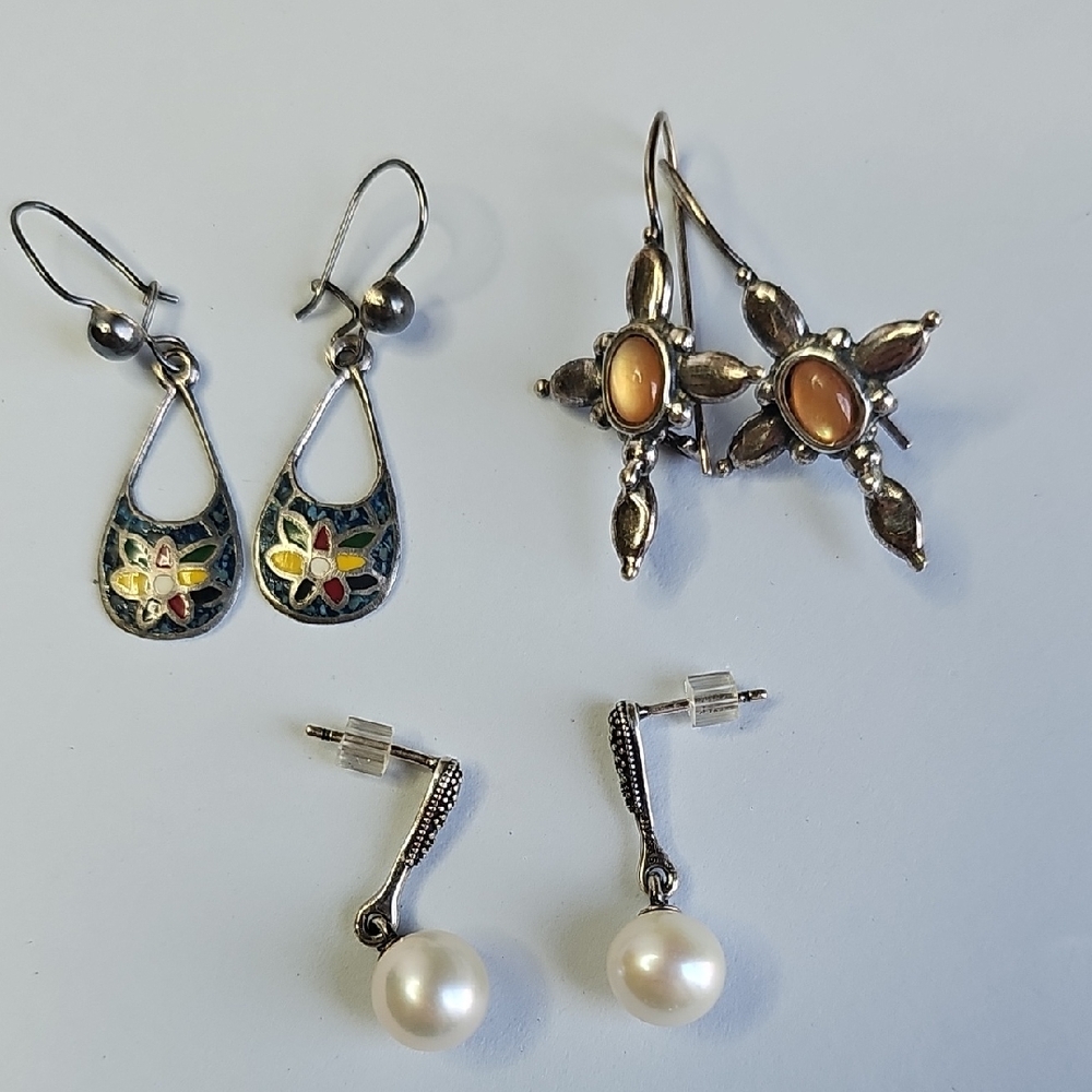 925 Elegant Silver  Women's Earrings Bundle